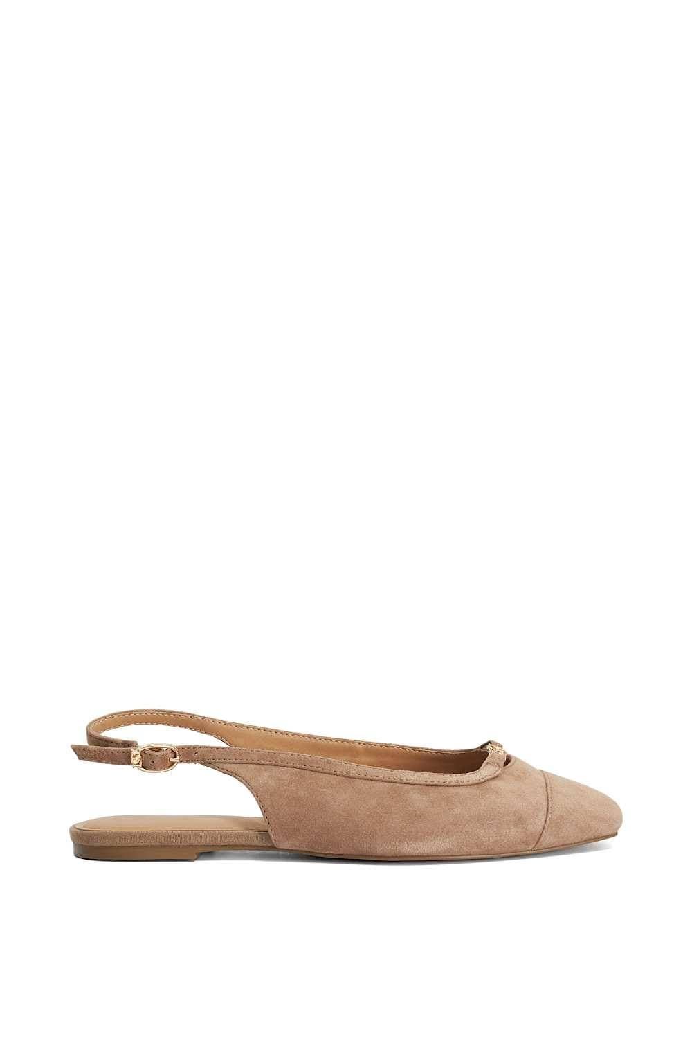 Dune London Dune London Women's Wide Fit 'Hanna' Suede Ballet Pumps in Natural