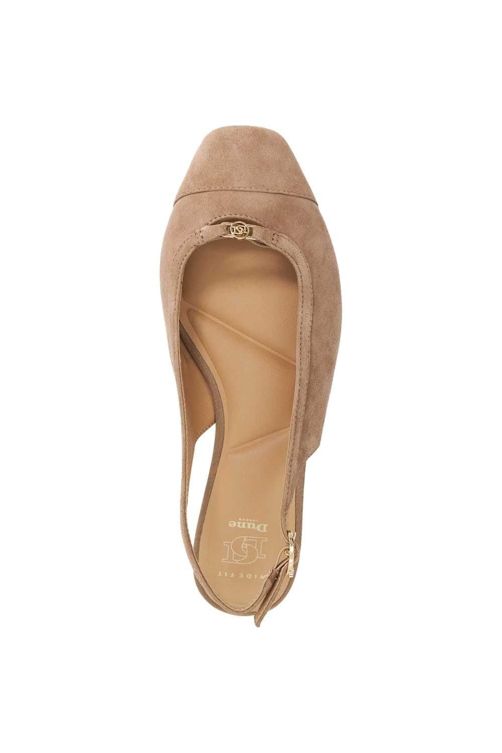 Dune London Dune London Women's Wide Fit 'Hanna' Suede Ballet Pumps in Natural - 4