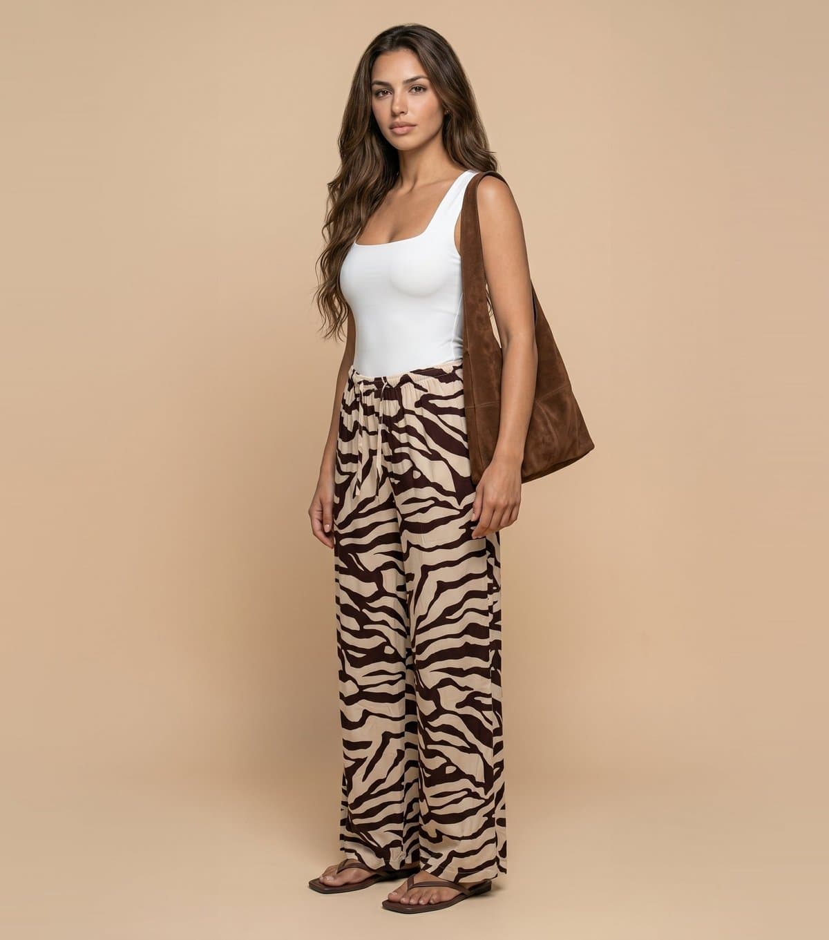 Urban Bliss Women's Brown Zebra Trousers Urban Bliss New Look