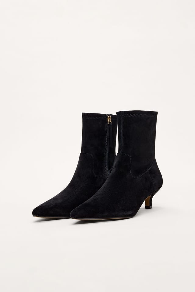 Phase Eight Phase Eight Women's Suede Kitten Boot in Black - 2