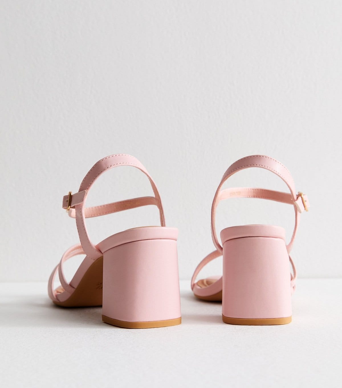 New Look Women's Wide Fit Pink Faux Leather Block Heel Sandals Vegan New Look - 4