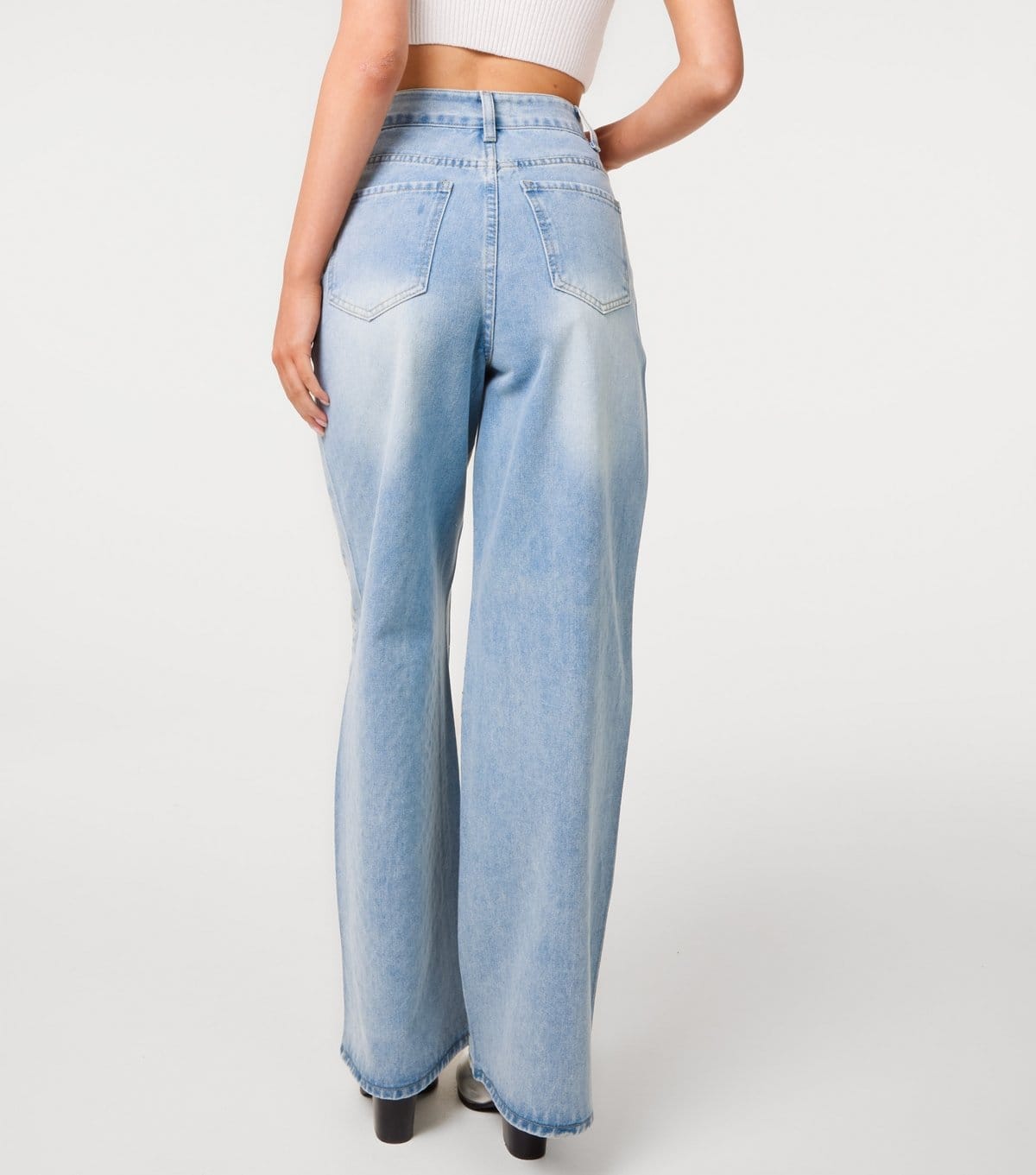 Pink Vanilla Women's Blue Denim Studded Jeans Pink Vanilla New Look - 4