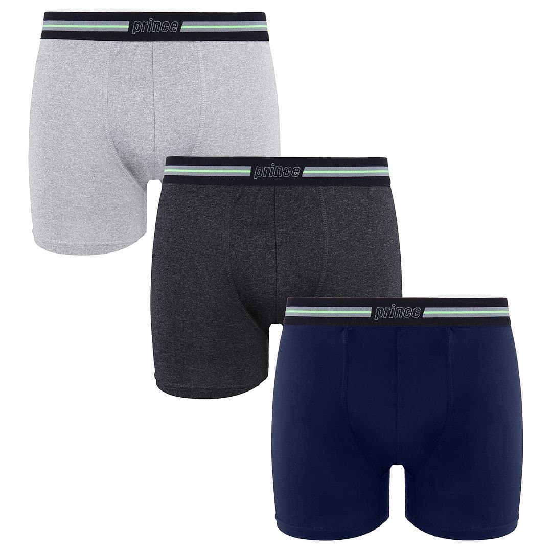 Prince Prince Men's 3 Pack Black Light Grey Navy Boxers