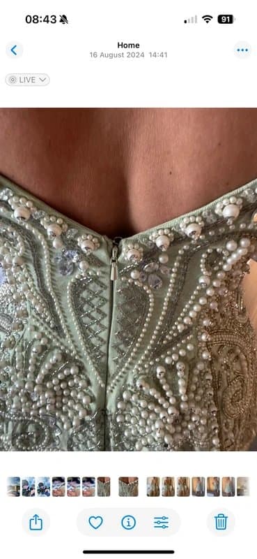 ASOS ASOS luxe embellished cotton sweetheart sage mini dress in sage green