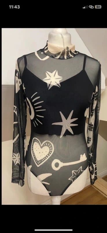 Never Fully Dressed Never Fully Dressed Midnight Romance Mesh Bodysuit - Size 12 - New No Tags