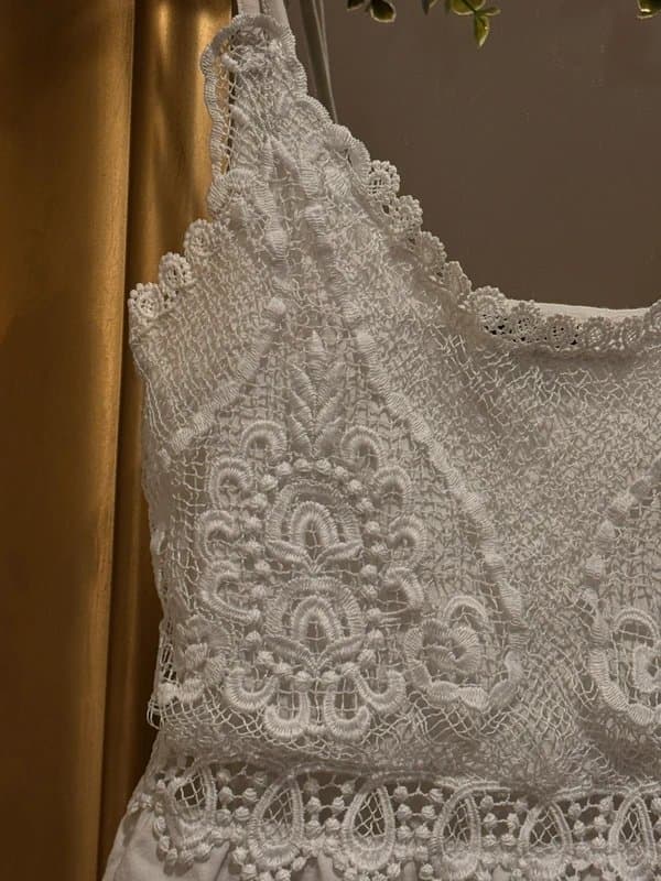 Topshop Petite white lace dress