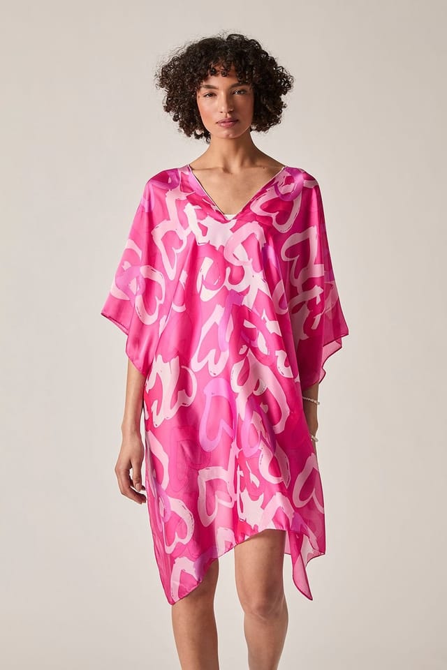 James Lakeland James Lakeland Women's Pink Heart Print Kaftan - 3