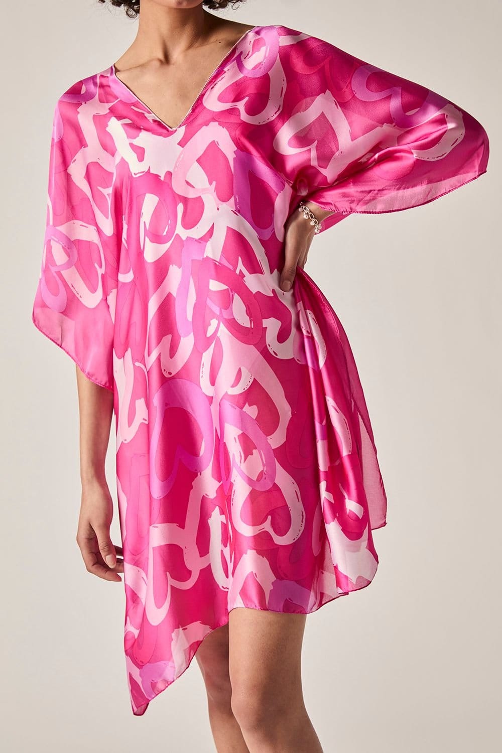 James Lakeland James Lakeland Women's Pink Heart Print Kaftan - 4