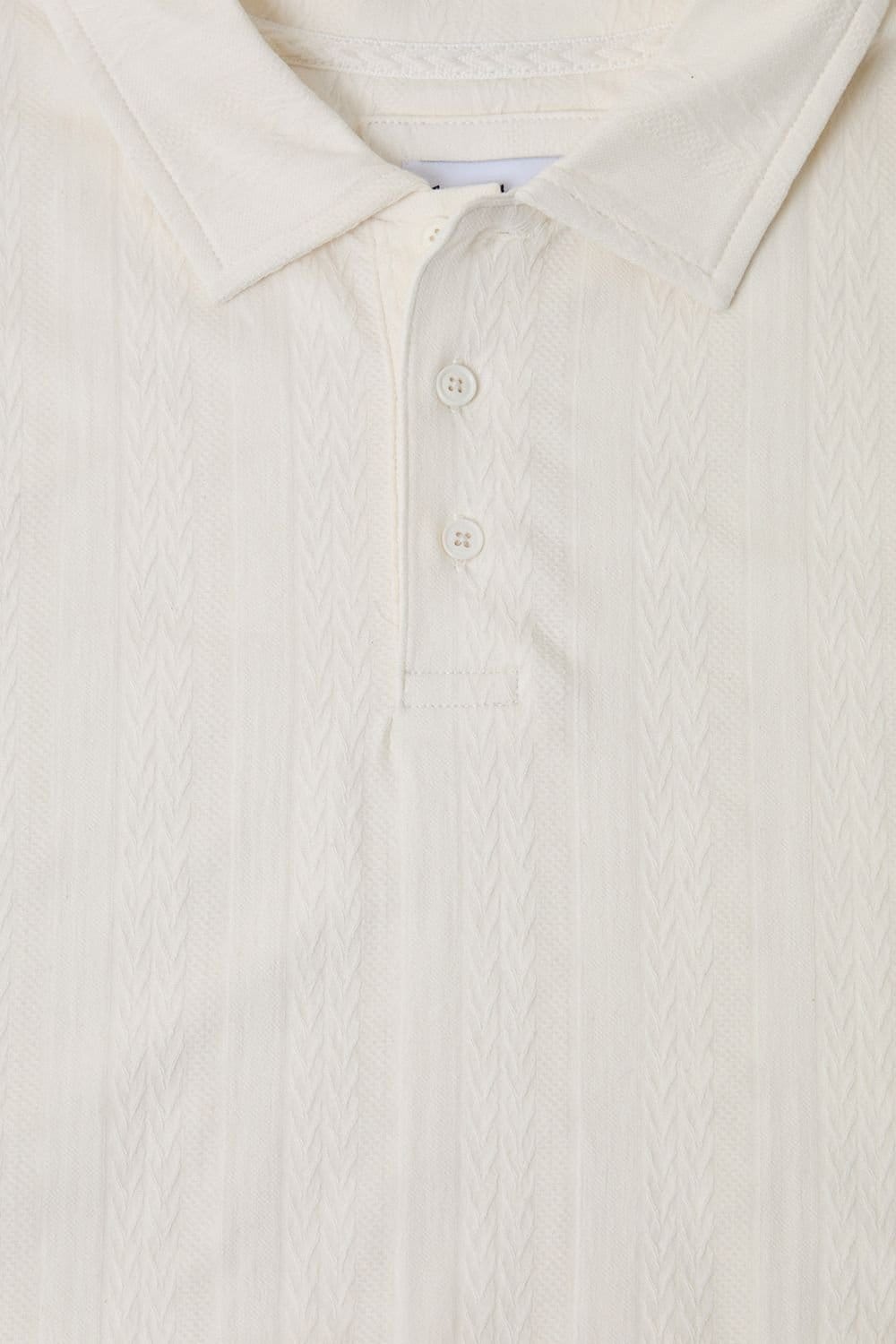 Threadbare Threadbare Men's Textured Cotton Polo Shirt in Natural - 4