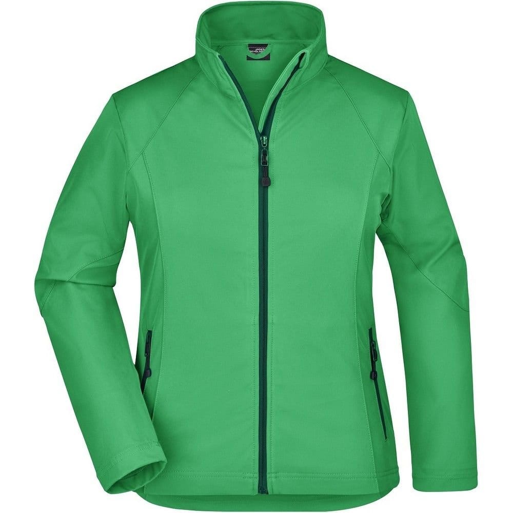 James and Nicholson James and Nicholson Women's Plain Stretch Soft Shell Jacket in Green - 1