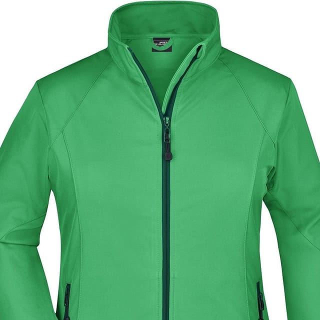James and Nicholson James and Nicholson Women's Plain Stretch Soft Shell Jacket in Green - 2