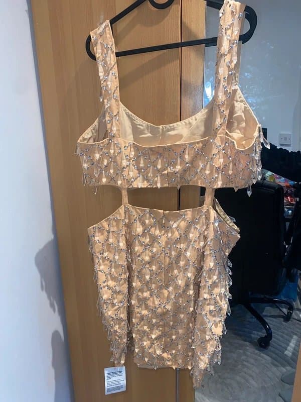 ASOS Design Brand new Luxurious all over drip jewel dress, Size 18UK, RRP£180