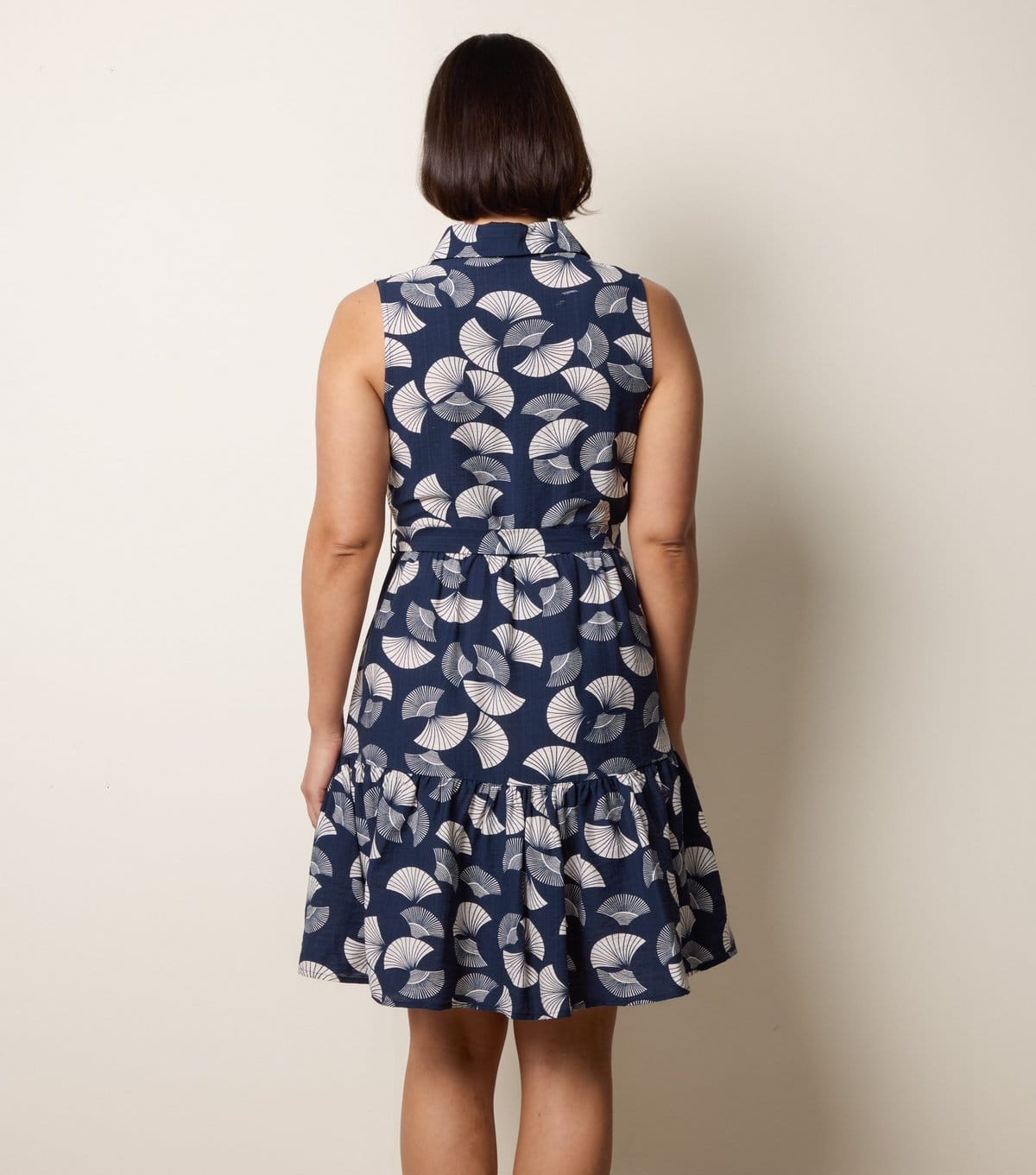 Blue Vanilla Women's Navy Sleeveless Shirt Dress Blue Vanilla New Look - 4