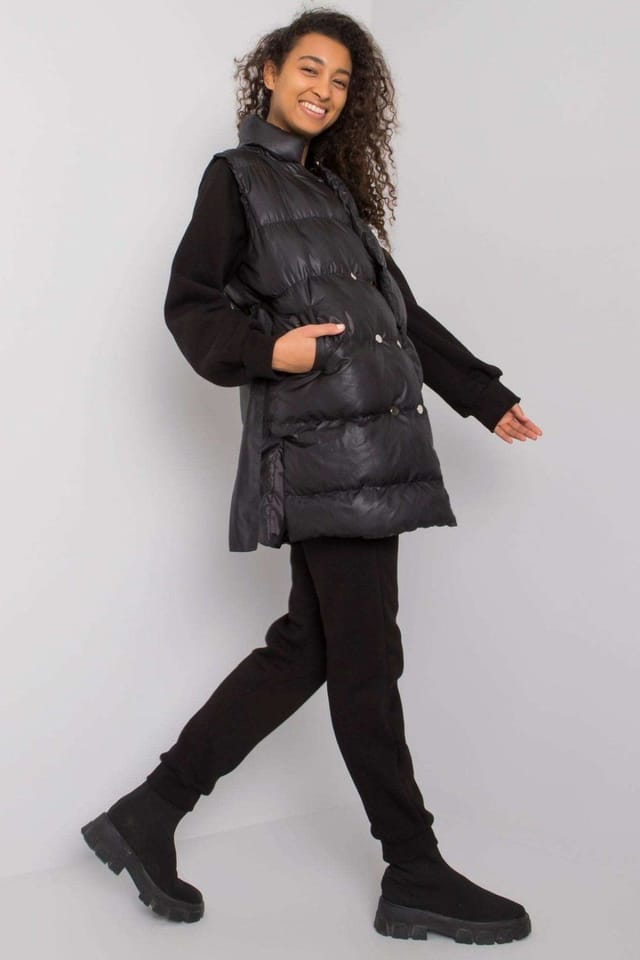 Love Lace Love Lace Women's Down Vest Sweatshirt Sweatpants Set in Black - 2