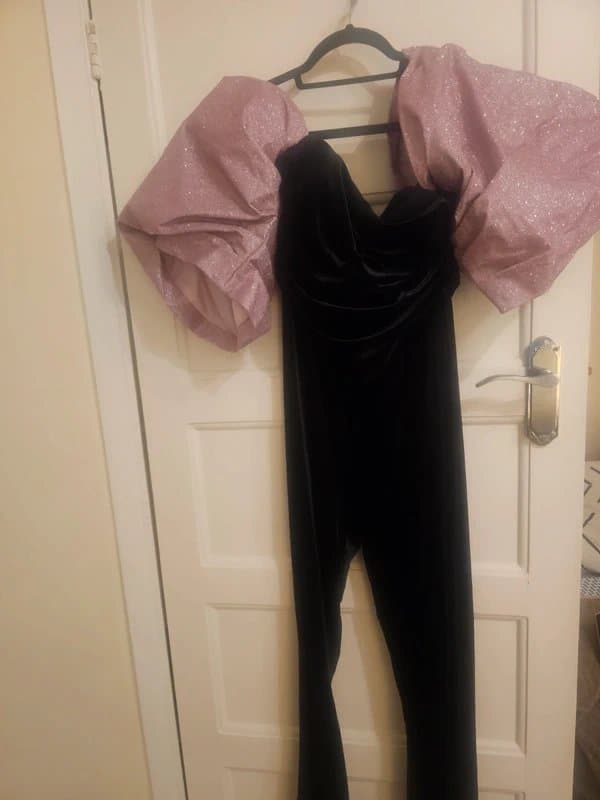 ASOS Asos Luxe bardot velvet jumpsuit
