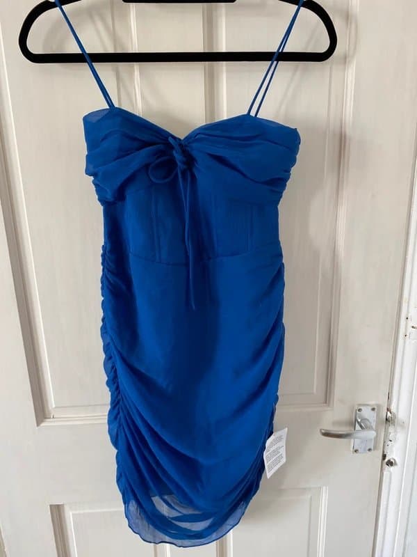 ASOS Design Blue ruched dress