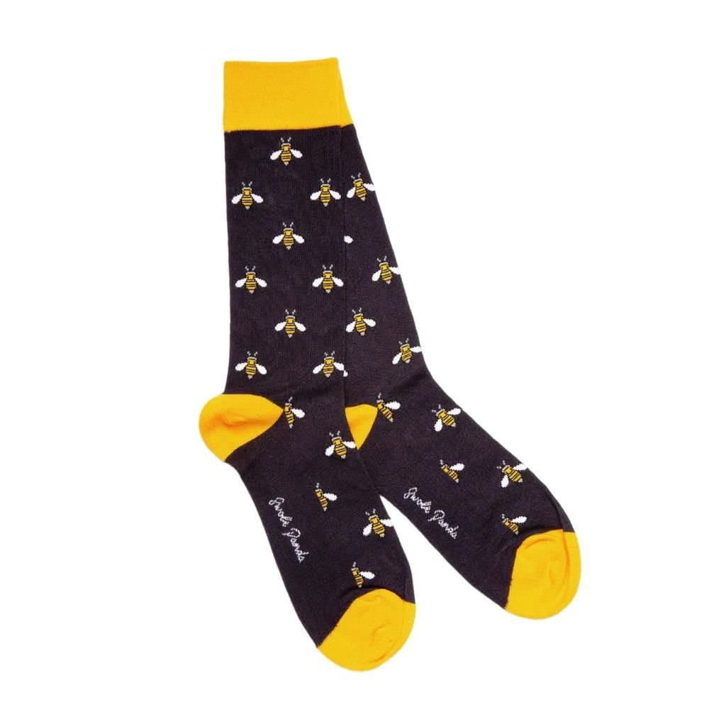 Swole Panda Swole Panda Men's Bamboo Socks Bumblebee Design Soft Durable Comfy 12-15 UK in Navy
