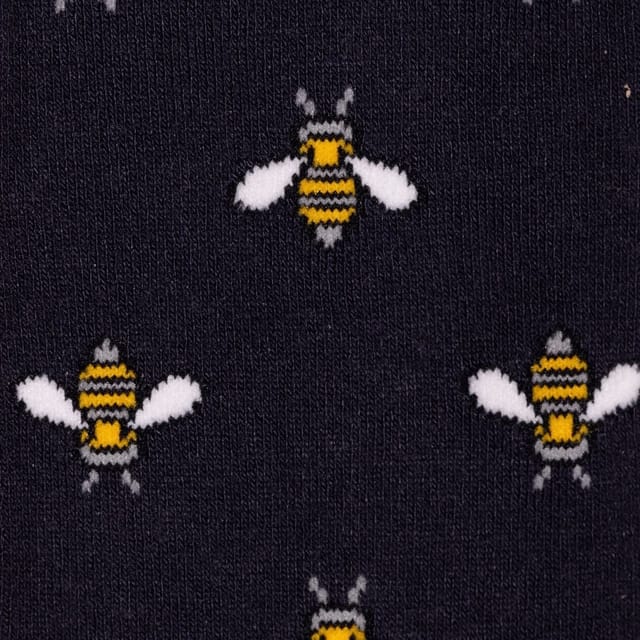 Swole Panda Swole Panda Men's Bamboo Socks Bumblebee Design Soft Durable Comfy 12-15 UK in Navy - 3