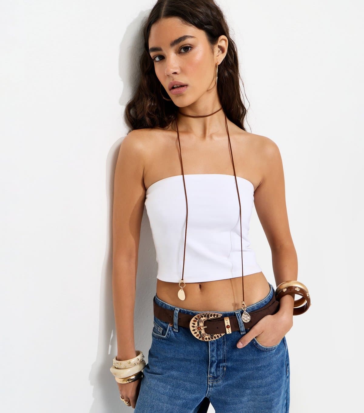 New Look New Look White Jersey Bandeau Top