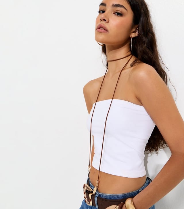 New Look Women's White Jersey Bandeau Top New Look - 3