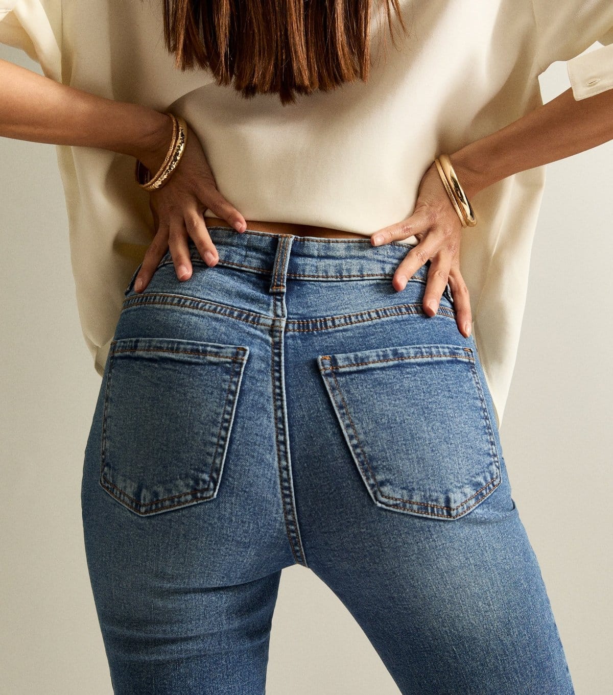New Look Women's Blue Ripped Detail High Rise Flare Jeans New Look - 4