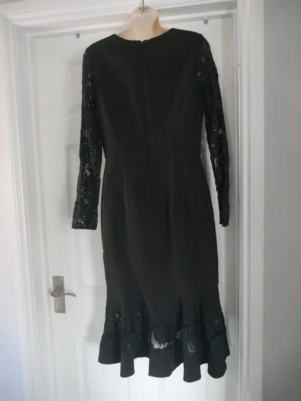 Chi Chi London Black Lace Frill Midi Dress