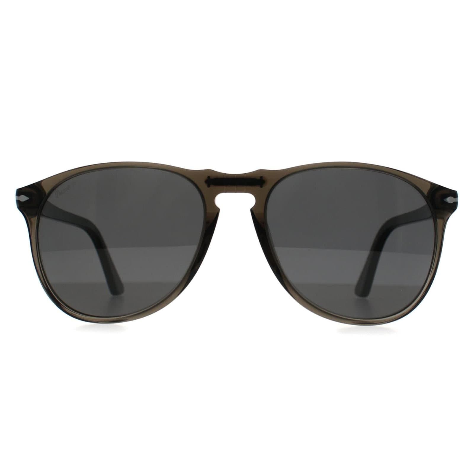 Persol Persol Men's Aviator Smoke Black Polarized PO9649S in Grey