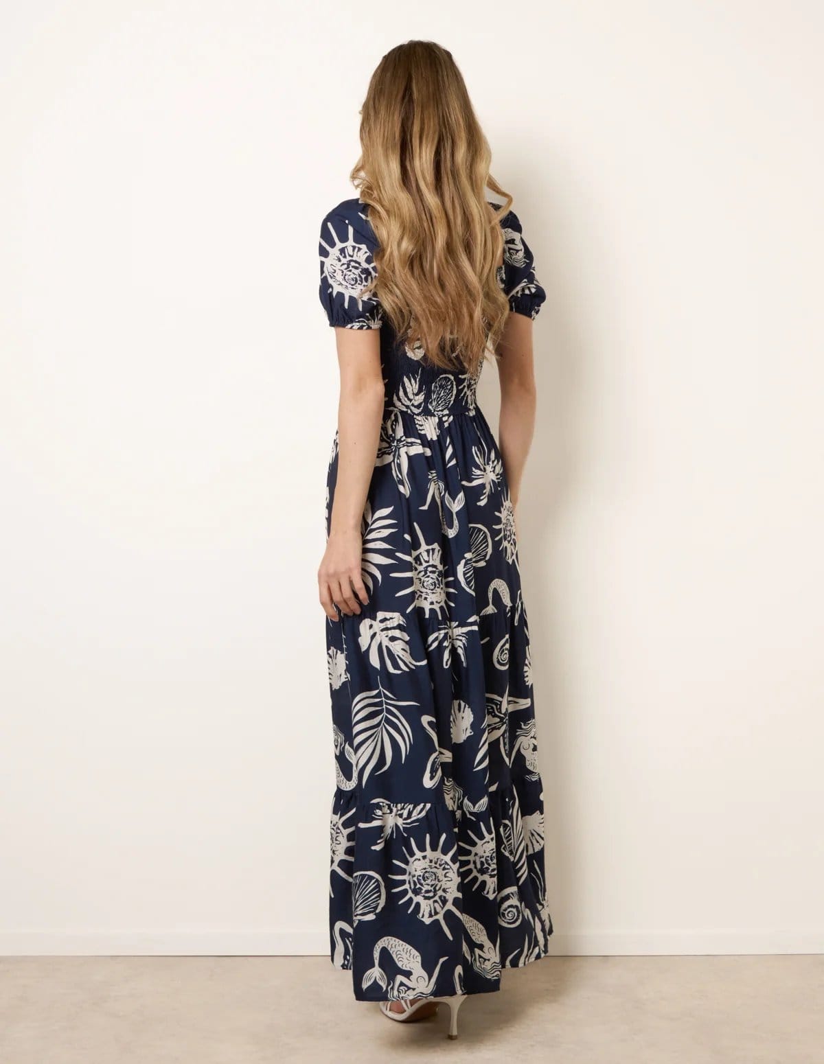 Blue Vanilla Knot Front Puff Sleeve Dress - 4