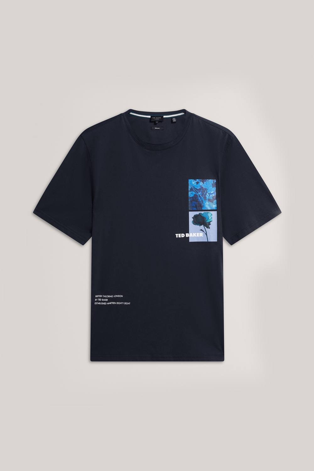 Ted Baker Ted Baker Men's Floraen Chest Graphic T-Shirt Navy - 2