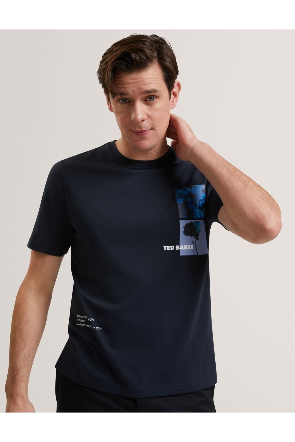 Ted Baker Ted Baker Men's Floraen Chest Graphic T-Shirt Navy - 4
