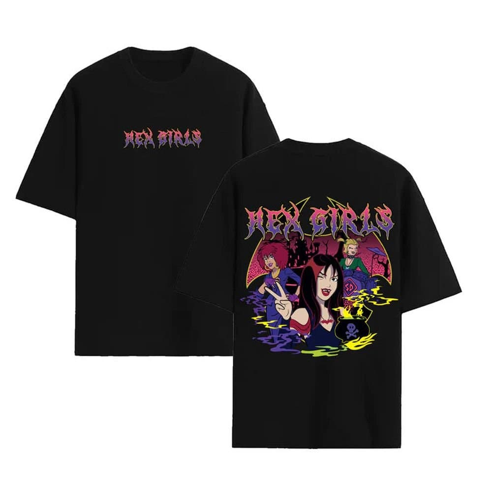 Hex Girls Hex Girls Men's Cauldron Back Print Oversized T-Shirt in Black