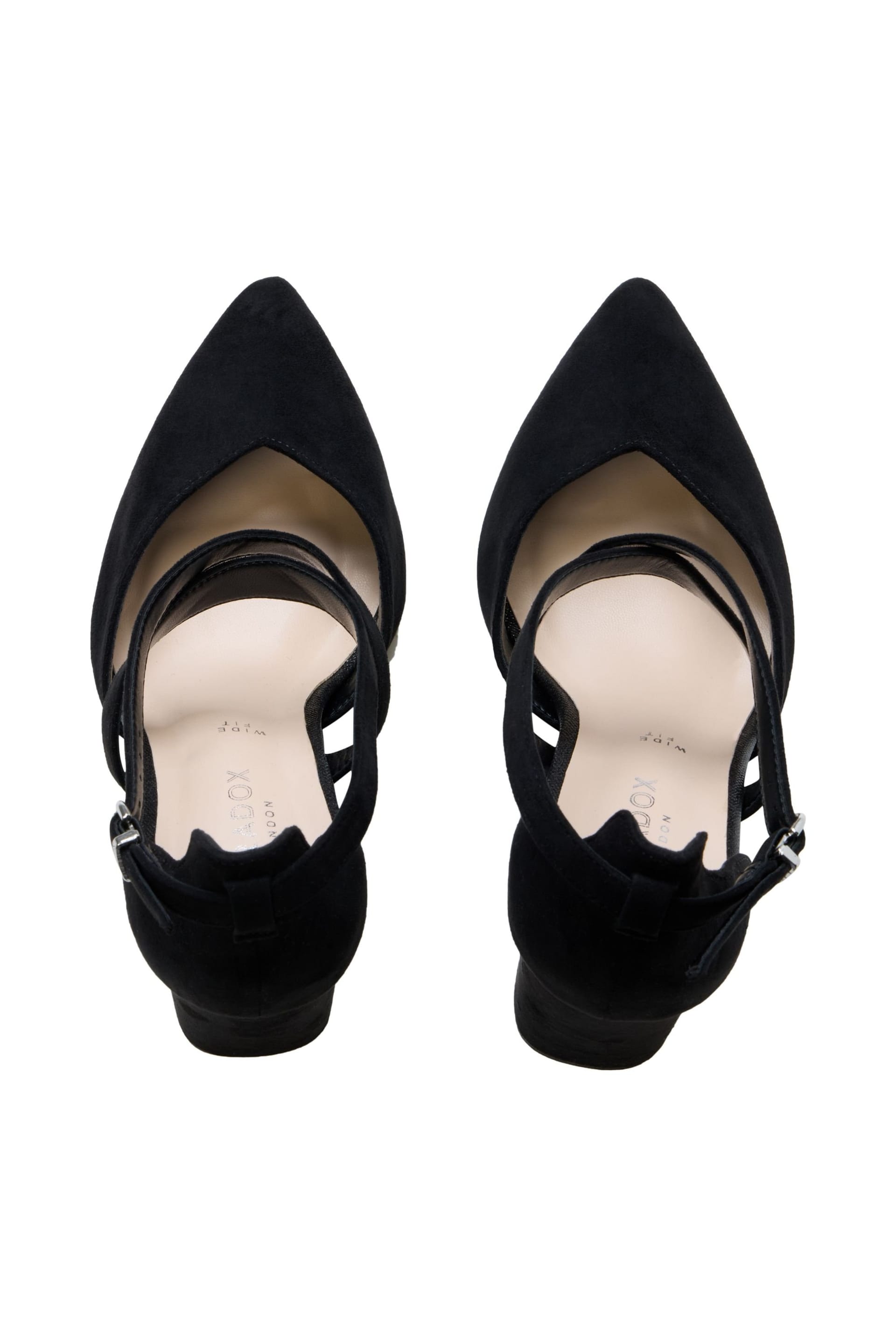 Paradox London Paradox London Women's Gwendolyn' Wide Fit Block Heel Open Court Shoes in Black - 4