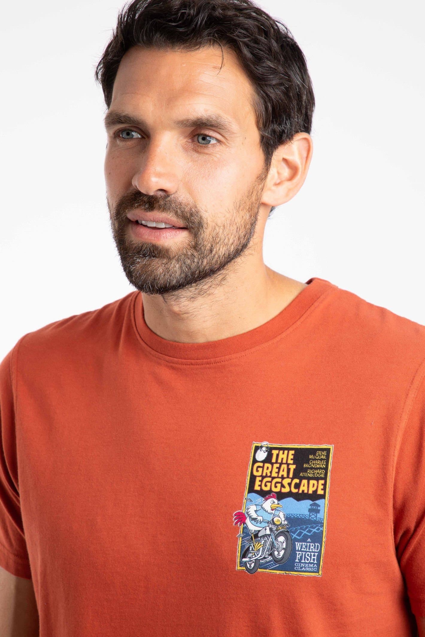 Weird Fish Weird Fish Men's The Great Eggscape Artist T-Shirt in Orange