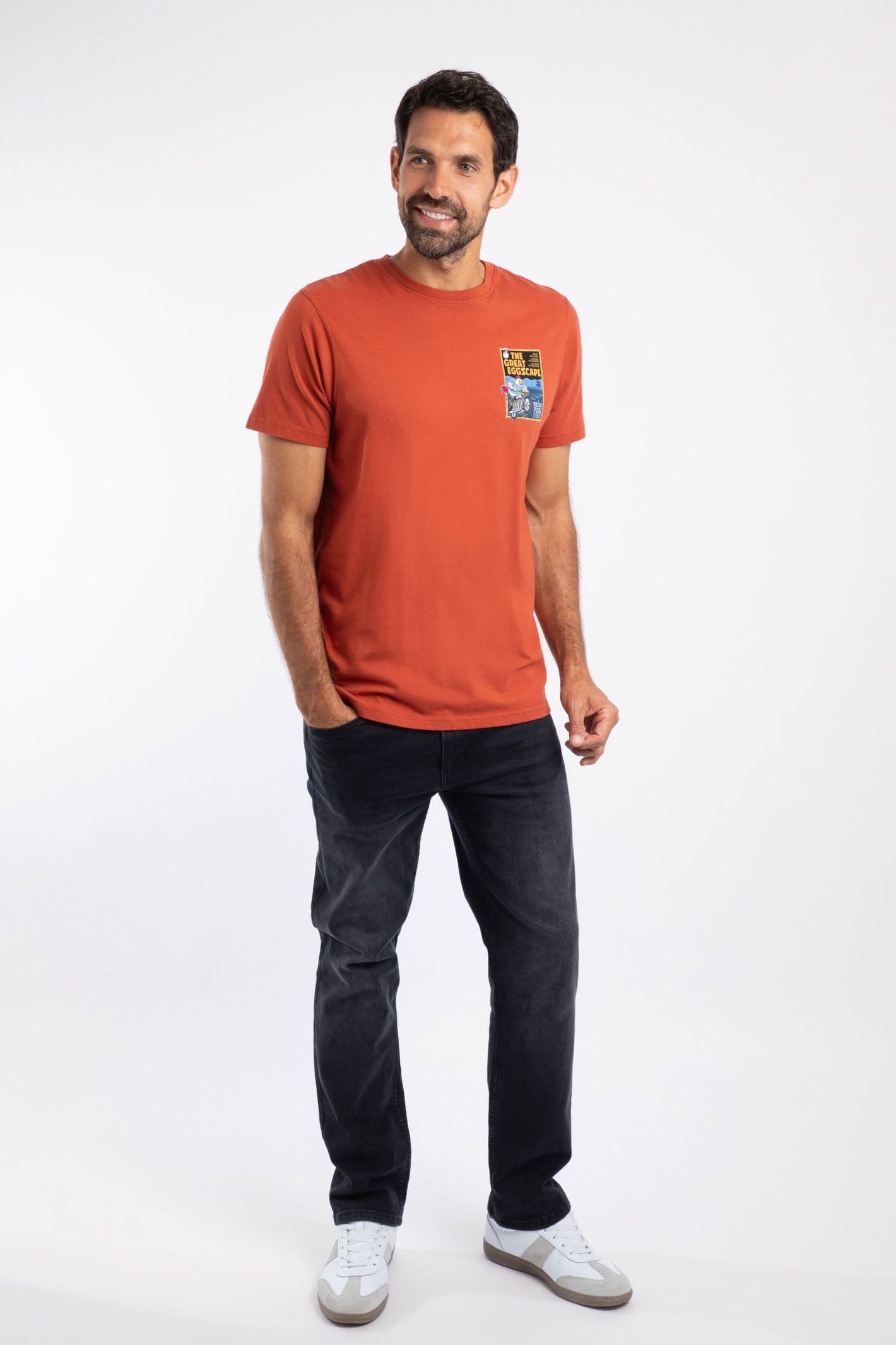 Weird Fish Weird Fish Men's The Great Eggscape Artist T-Shirt in Orange - 4