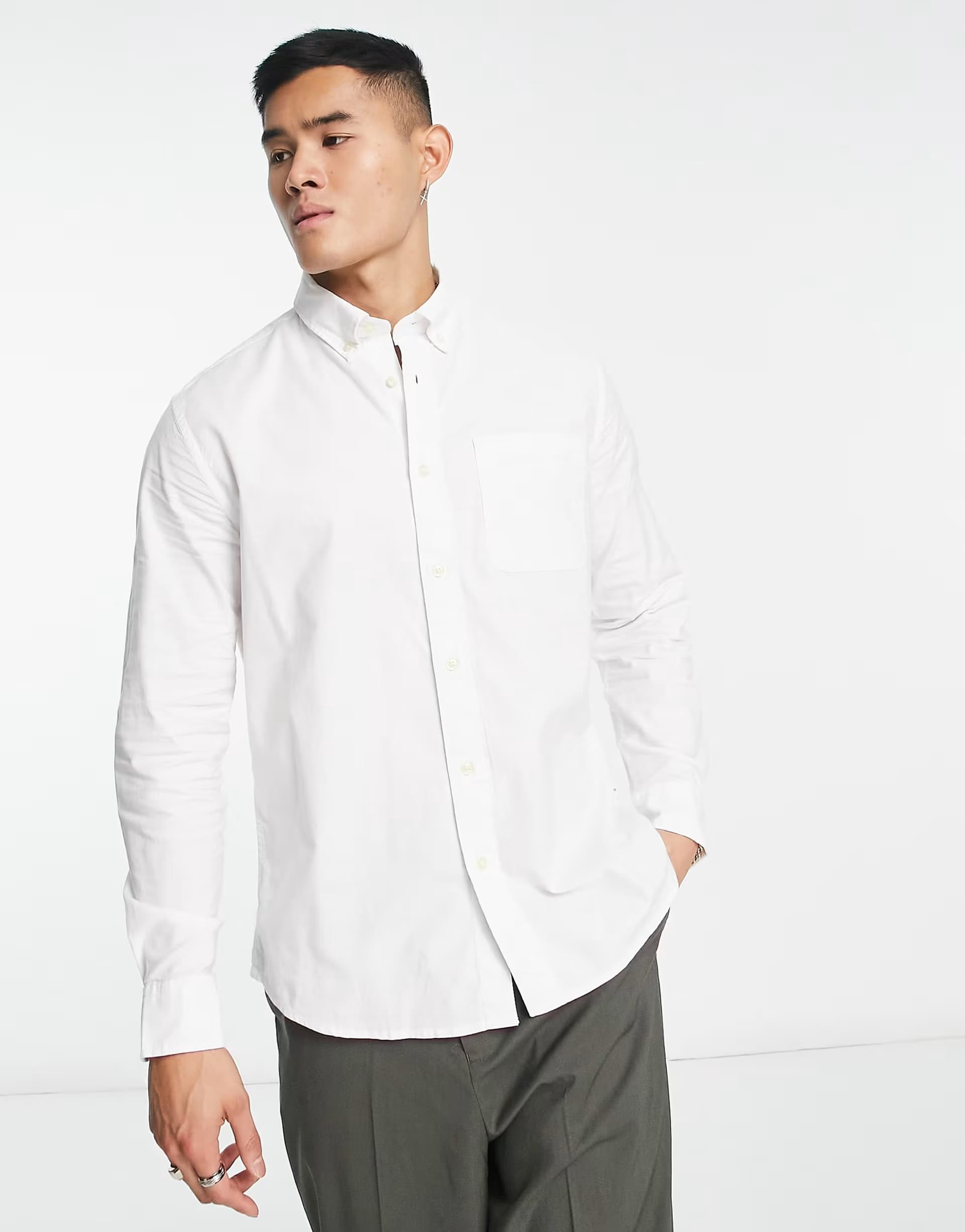 ASOS Selected oxford shirt in white