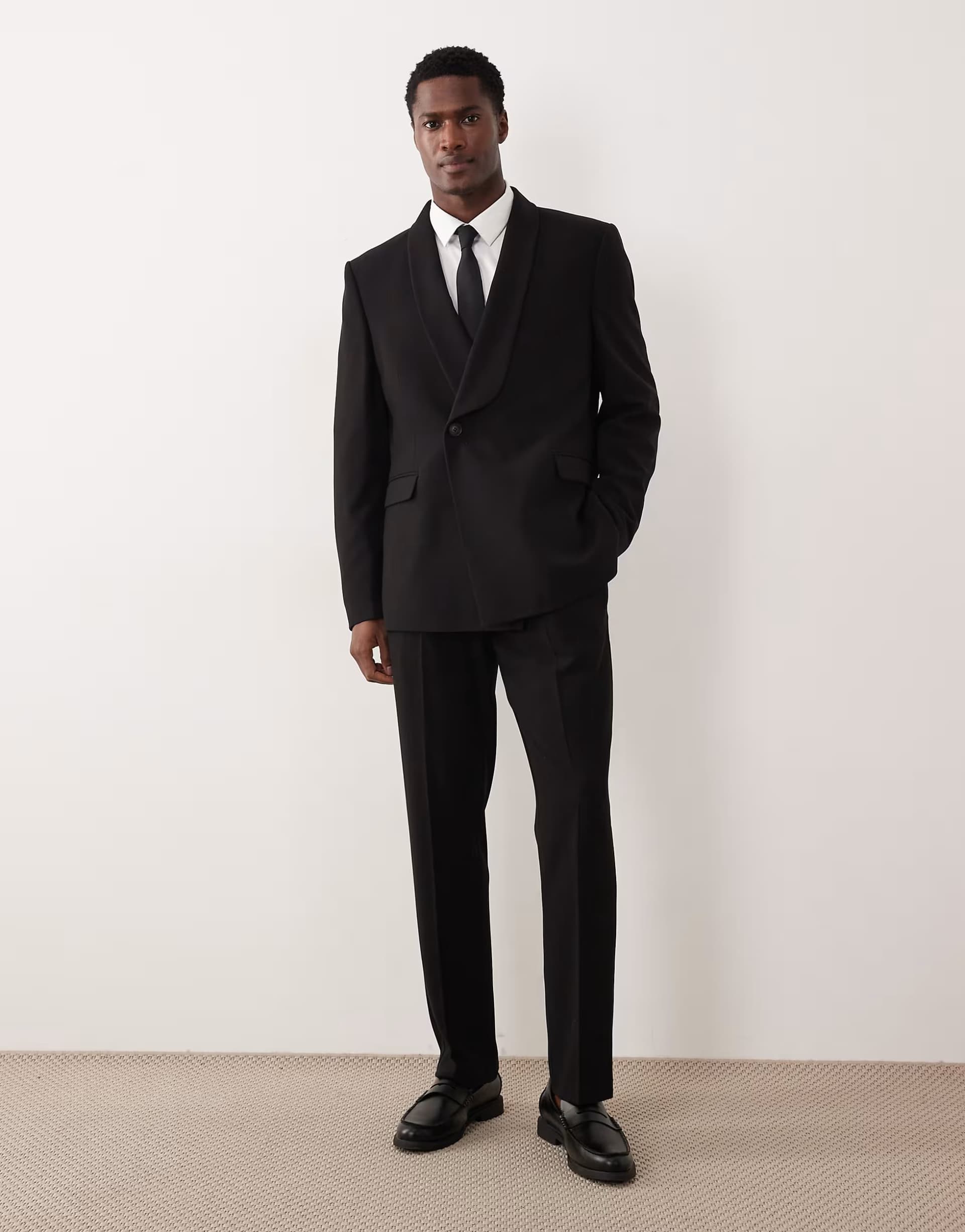 ASOS ASOS DESIGN slim suit trousers in black crepe