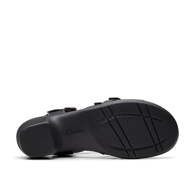 Clarks Clarks Women's Emily2 Rose Black Leather Heeled Sandals - 3