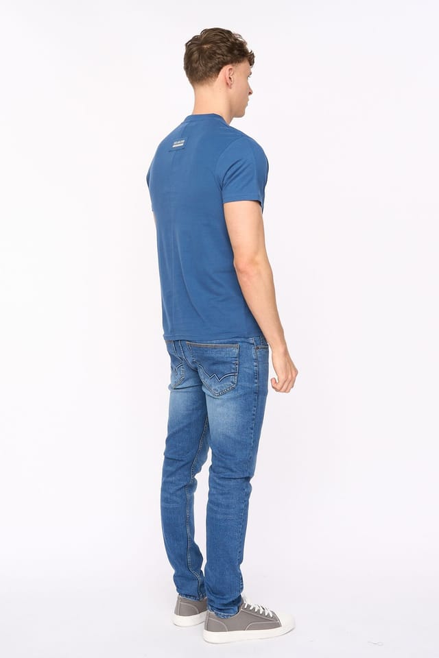 Duck&Cover Duck&Cover Men's Stoneham Premium Brushed Cotton T-Shirt in Blue - 3