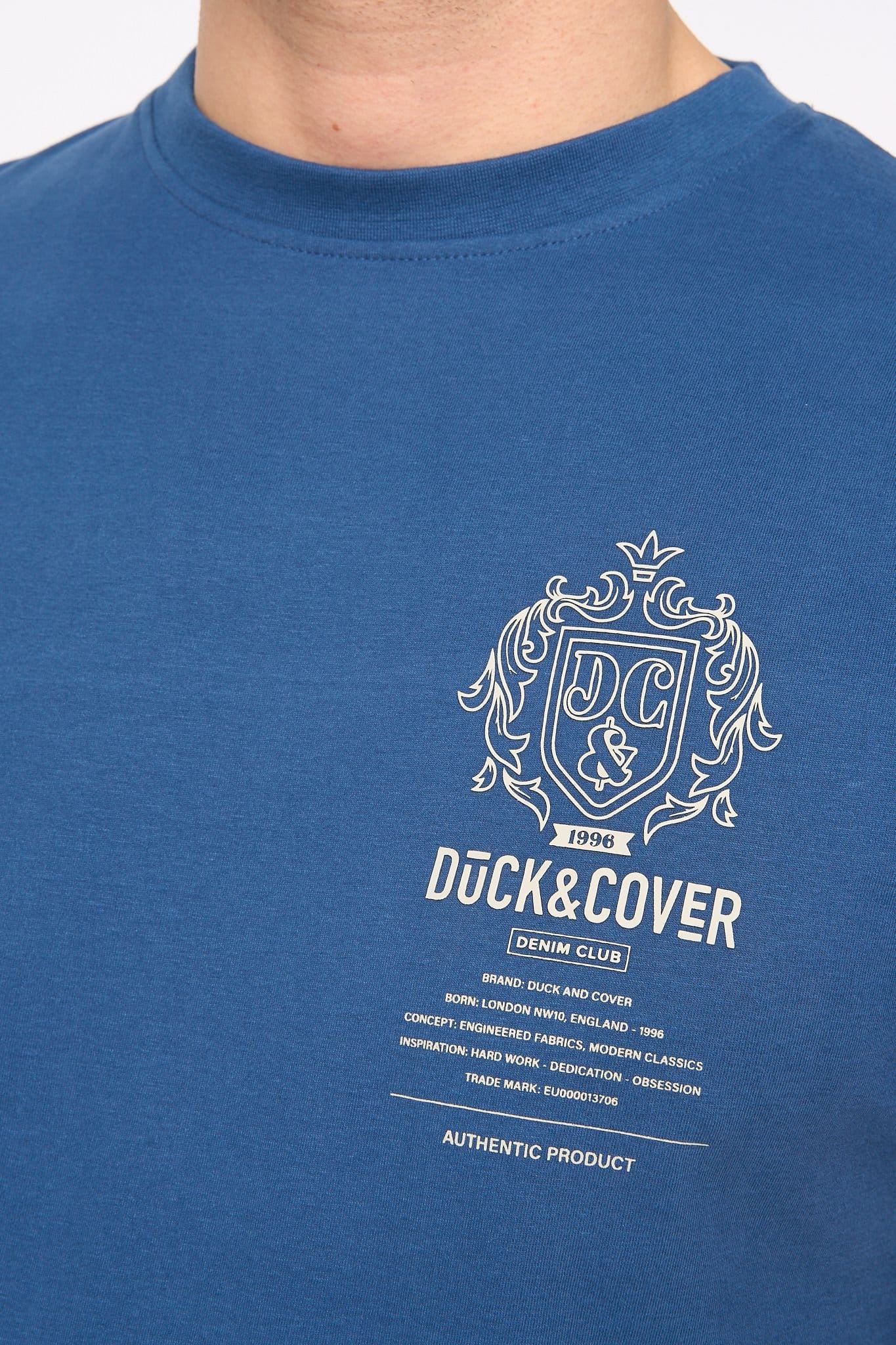Duck&Cover Duck&Cover Men's Stoneham Premium Brushed Cotton T-Shirt in Blue - 4