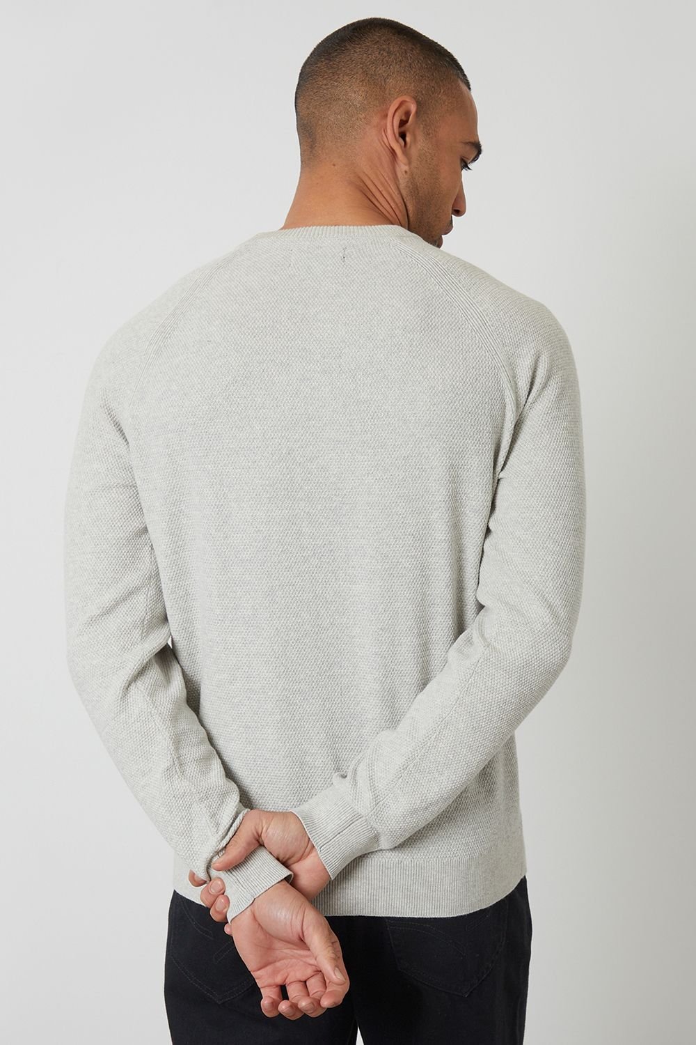 Threadbare Threadbare Men's Raglan Knitted Crew Neck Jumper in Natural - 2