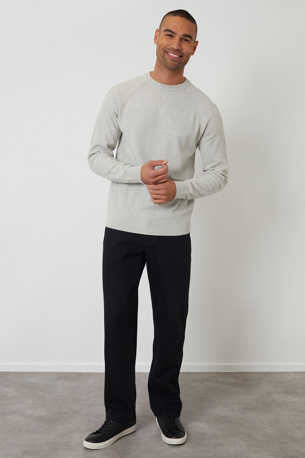 Threadbare Threadbare Men's Raglan Knitted Crew Neck Jumper in Natural - 3