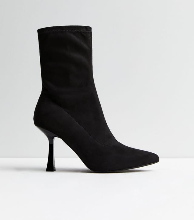 New Look Women's Black Suedette Stiletto Heel Ankle Boots New Look - 2