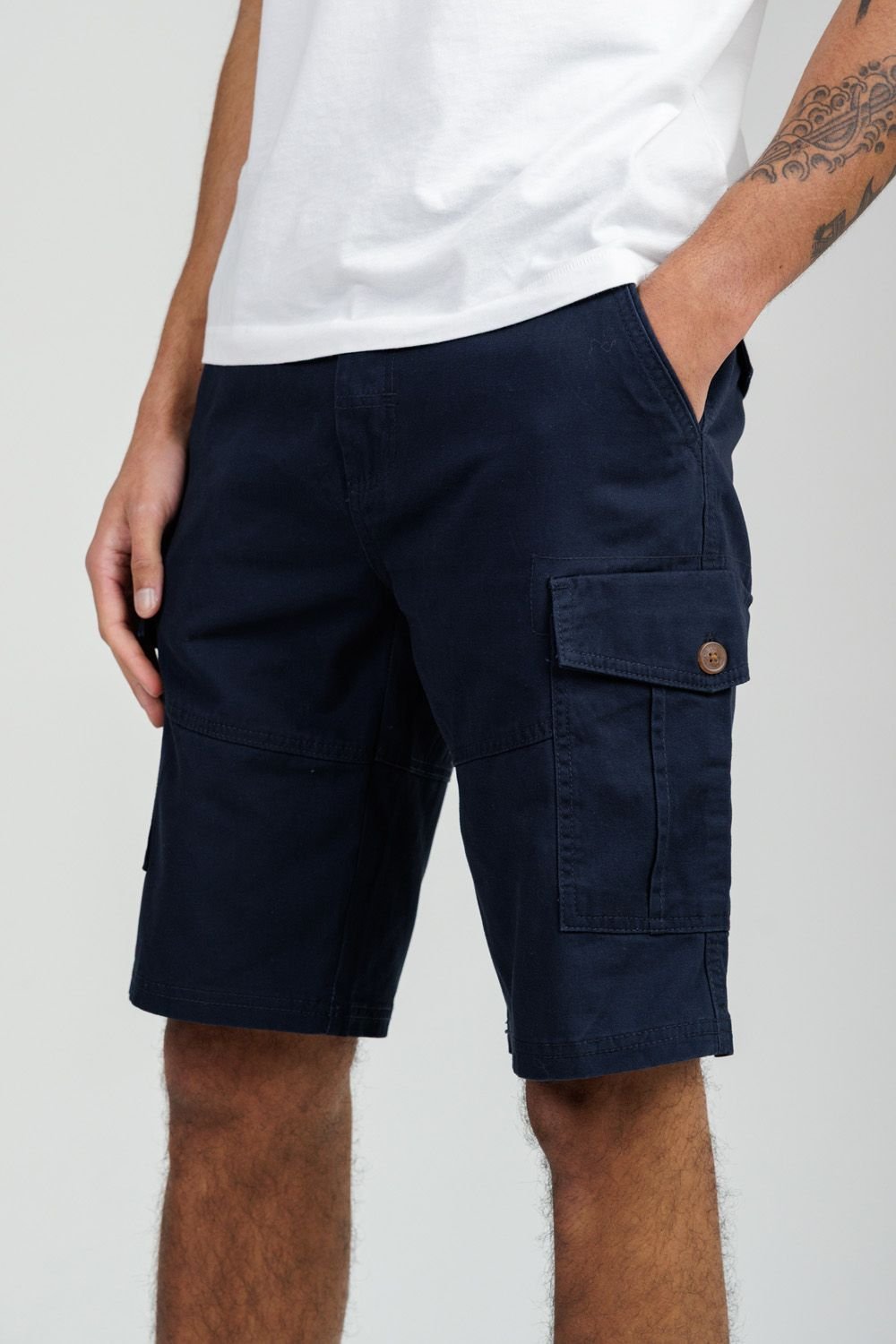 Tokyo Laundry Tokyo Laundry Men's Cotton Cargo Shorts in Navy - 4