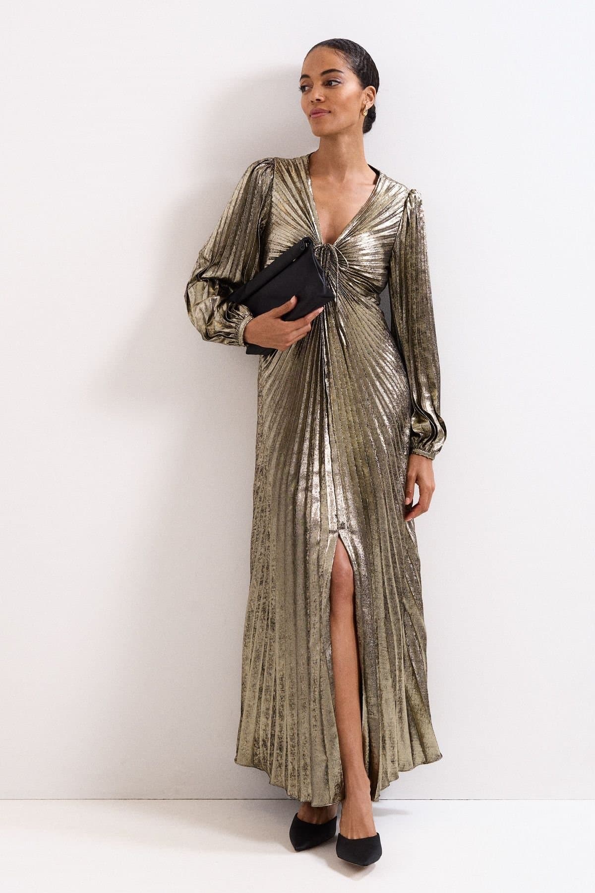 Phase Eight Phase Eight Women's Ellen Maxi Dress in Metallic Gold