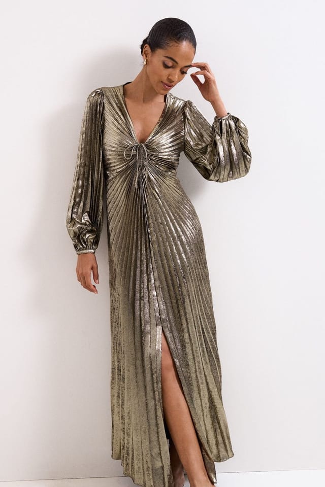 Phase Eight Phase Eight Women's Ellen Maxi Dress in Metallic Gold - 3