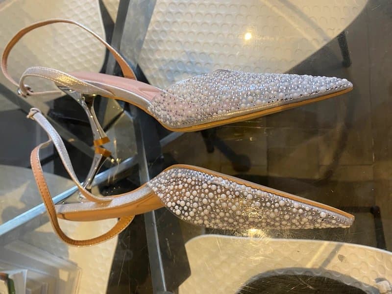 New Look New Look Silver Embellished Open Court Shoes UK Size 8