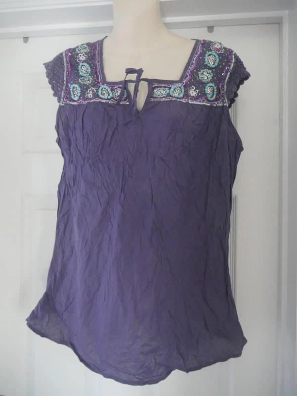 Matthew Williamson Butterfly Matthew Williamson Top Ladies Size 16 Purple Blouse Bead Sequin BNWT