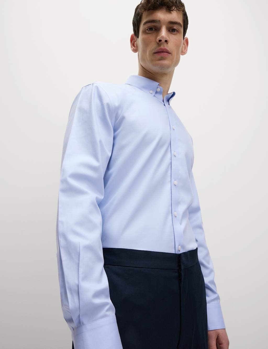 Marks & Spencer M&S Light Blue Cotton Slim Fit Shirt