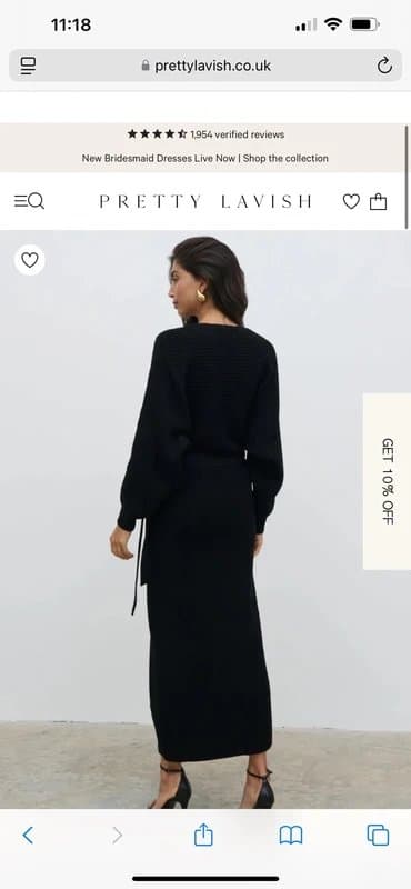 Pretty Lavish Black Knitted Wrap Dress - Pretty Lavish