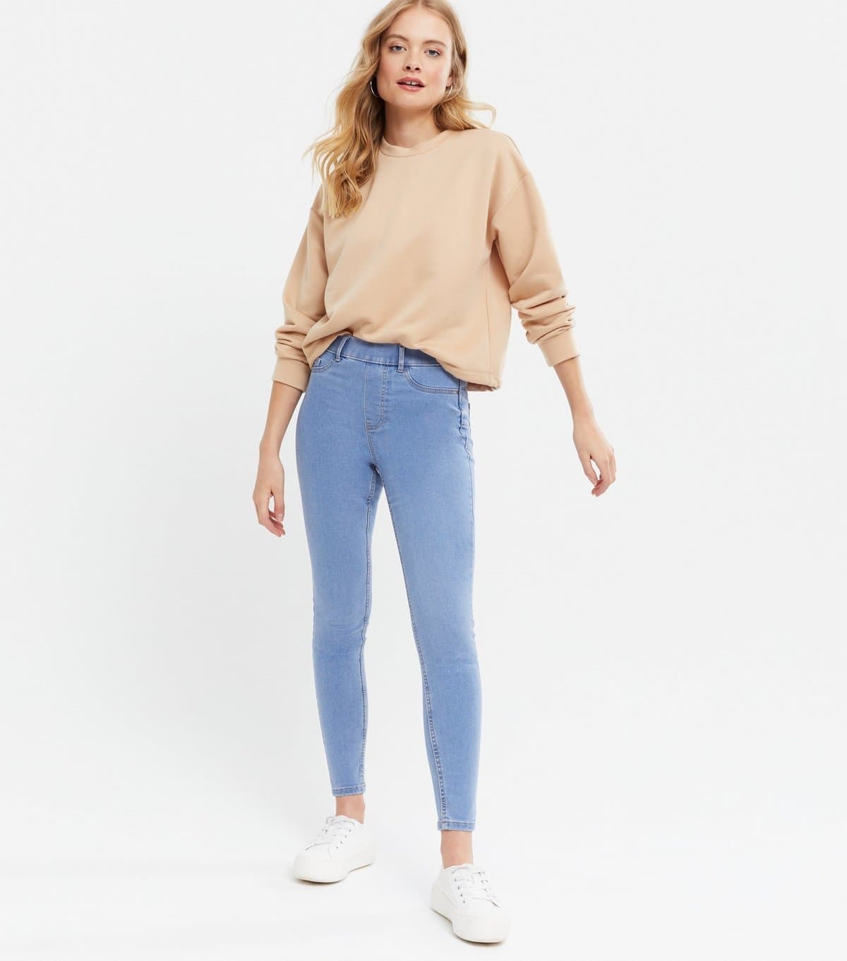 New Look New Look Bright Blue Mid Rise Lift & Shape Jeggings
